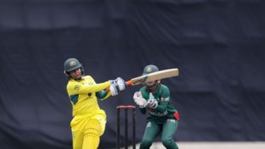 ‘6, 6, 4, 6, 6’ Alana King Smashes Fahima Khatun for 28 Runs in One Over, Breaks Record for Most Sixes Hit During BAN-W vs AUS-W 1st ODI 2024 (Watch Video)