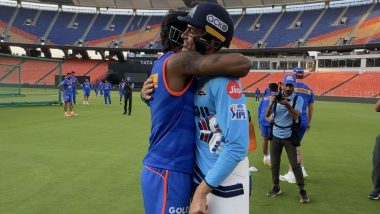 Shubman Gill, Hardik Pandya Hug Each Other During Practice Session Ahead of GT vs MI IPL 2024 Match (Watch Video)