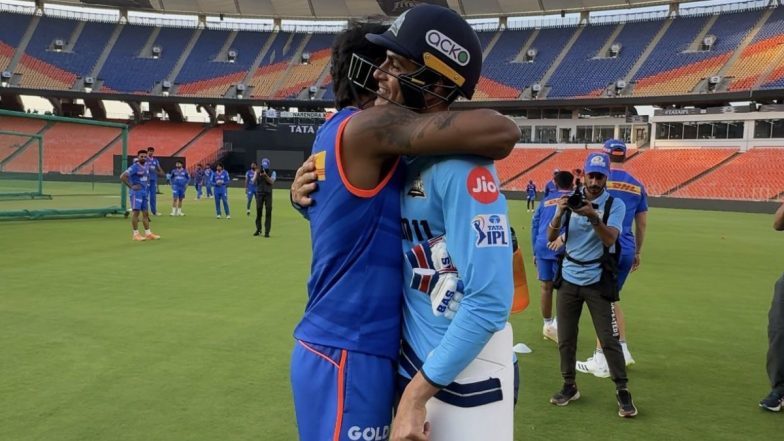 Shubman Gill, Hardik Pandya Hug Each Other During Practice Session Ahead of GT vs MI IPL 2024 Match (Watch Video)