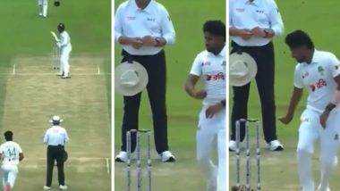 Bangladesh Pacer Khaled Ahmed Fails While Attempting to Mankad Sri Lankan Cricketer Kamindu Mendis During BAN vs SL 1st Test 2024 (Watch Video)