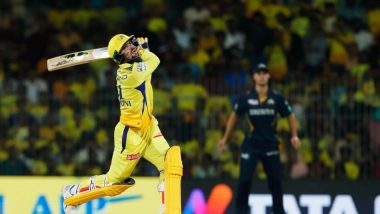 Sameer Rizvi Smashes Rashid Khan for Two Sixes in One Over In His Debut Innings During CSK vs GT IPL 2024 Match, Video Goes Viral