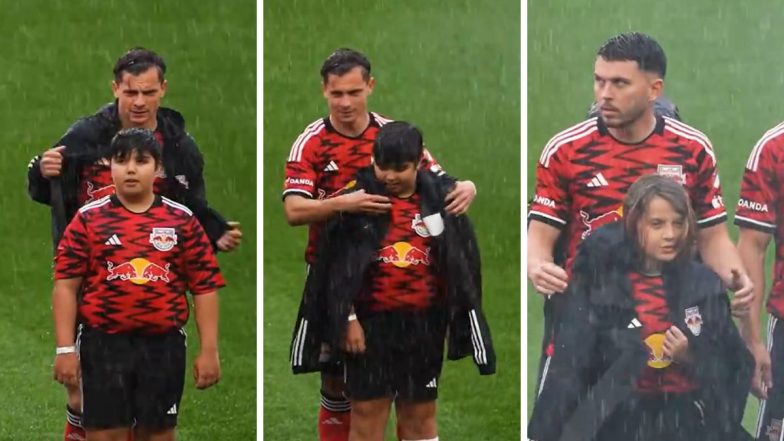 Heartwarming! New York Red Bulls Footballers Give Their Jackets to Children Accompanying Them to Save From Rain, Video Goes Viral