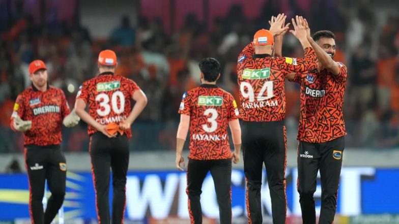 SRH IPL 2024 Playoff Chances: SunRisers Hyderabad Current Position on Points Table With Net Run Rate, Matches Won and Upcoming Games