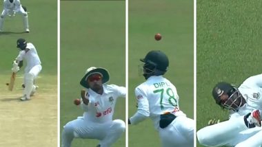Three Bangladesh Fielders Fail To Take A Catch After Multiple Fumbles During BAN vs SL 2nd Test 2024 (Watch Video)