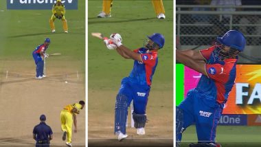 Rishabh Pant Six Video: Watch Delhi Capitals Captain Hit His Vintage One-Handed Shot Off Mustafizur Rahman During DC vs CSK IPL 2024