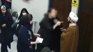 Iranian Woman Gets Into Heated Argument With Cleric for Clicking Her Picture Without Hijab After It Slipped Off While Carrying Baby, Video Goes Viral