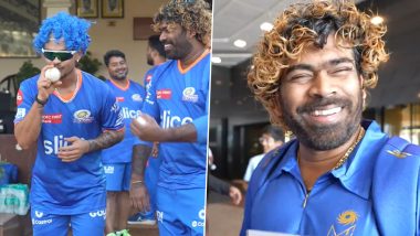 Ishan Kishan Dresses Up As Lasith Malinga’s Doppelganger During Mumbai Indians Practice Session Ahead of IPL 2024 (Watch Video)