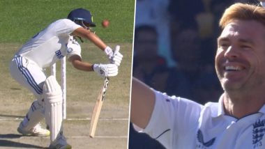 James Anderson Dismisses Kuldeep Yadav To Take His Historic 700th Test Wicket During IND vs ENG 5th Test 2024 (Watch Video)