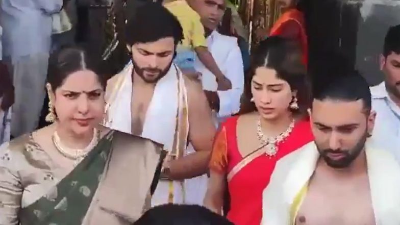 Birthday Girl Janhvi Kapoor Visits Tirupati With Rumoured Boyfriend Shikhar Pahariya; Orry Joins Them (Watch Video)