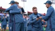 &lsquo;Stick Your Chest out&hellip;&rsquo; Joe Root Delivers Emotional Speech While Presenting Jonny Bairstow With His 100th Test Cap at the Start of IND vs ENG 5th Test 2024 (Watch Video)