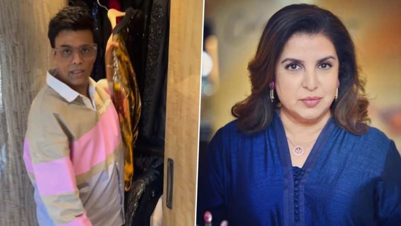 Karan Johar Gives a Glimpse of His New Stylish Closet; Farah Khan Quips, ‘I'm Feeling Very Poor’ (Watch Video)