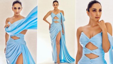 Kiara Advani Makes a Stunning Style Statement in a Sky Blue Cut-Out Gown With a Cape (View Pics)