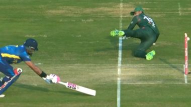Litton Das a MS Dhoni! Bangladesh Wicketkeeper Runs Out Dasun Shanaka With No-Look Throw During BAN vs SL 3rd T20I 2024 (Watch Video)
