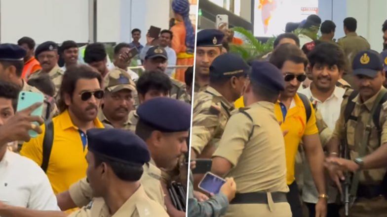 MS Dhoni Arrives in Visakhapatnam Ahead of DC vs CSK IPL 2024 Match, Video Goes Viral