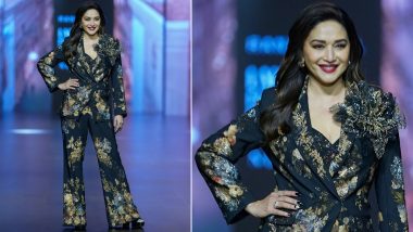 Lakme Fashion Week 2024: Madhuri Dixit Slays in Chic Floral Suit by Ranna Gill, Dances to Live Music