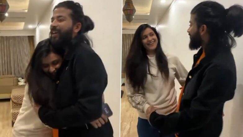 Mannara Chopra Looks the Happiest on Meeting Her Bigg Boss 17 Bestie Anurag Dobhal aka UK07 Rider (Watch Video)