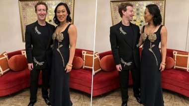 Mark Zuckerberg and Wife Priscilla Chan Twin in Golden-Black Outfits For Anant Ambani and Radhika Merchant Pre-Wedding Festivities in Jamnagar (View Pics)