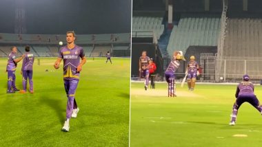 ‘Pure Cinema!’, Mitchell Starc Sweats It Out During Kolkata Knight Riders’ Training Session Ahead of IPL 2024 (Watch Video)