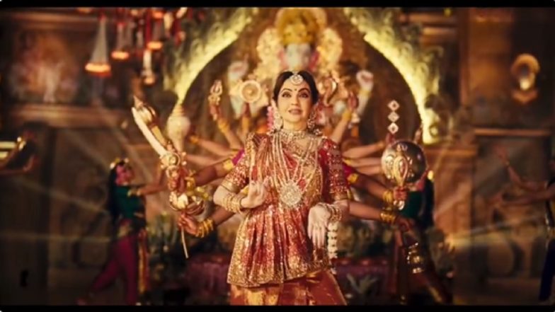 Nita Ambani Performs Vishwambhari Stuti at Anant Ambani and Radhika Merchant’s Pre-Wedding Festivities in Jamnagar (Watch Video)