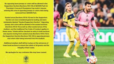 ‘They Are Afraid of Lionel Messi..’ Fans React After Nashville Banned Spectators From Wearing Inter Miami Shirts in ‘Supporters Section’ of GEODIS Park During CONCACAF Champions Cup 2024 Match