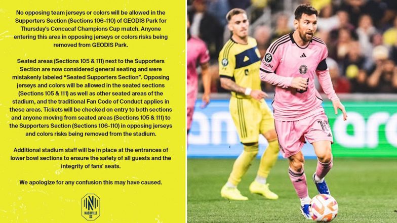 ‘They Are Afraid of Lionel Messi..’ Fans React After Nashville Banned Spectators From Wearing Inter Miami Shirts in ‘Supporters Section’ of GEODIS Park During CONCACAF Champions Cup 2024 Match