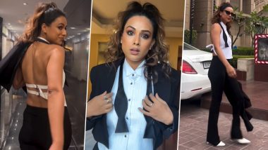 Nia Sharma Stuns in Sexy Black and White Formal Look, Raising the Hotness Quotient (Watch Video)