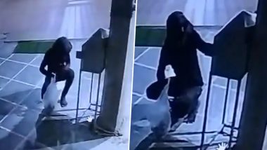 Robbery Caught on Camera in UP: Man Steals Money From Donation Box of Shiv Temple in Noida on Holi, Arrested After Viral Video Surfaces