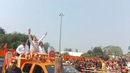 PM Modi West Bengal Visit: Prime Minister Narendra Modi Traverses Rally Venue in Hoodless Vehicle, Waves at Crowd (Watch Video)