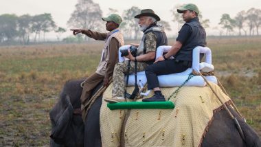 Assam: PM Narendra Modi Shares Stunning Pictures From His Visit to Kaziranga National Park, Says 'Visit Enriches the Soul' (See Pics)