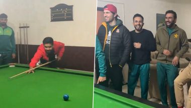 ‘Remember Us in Your Duas!’, Babar Azam, Mohammad Amir, Iftikhar Ahmed and Other Pakistan Cricket Team Players Play Pool During Their Time at Fitness Camp in Kakul (Watch Video)