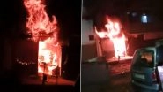Uttar Pradesh: To Avenge Daughter's Death, Family Sets Her In-Laws' House on Fire in Prayagraj, Two Burnt to Death; Horrific Video Surfaces