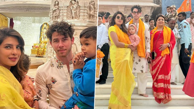 Priyanka Chopra Carries Baby Malti Marie as They Seek Blessings at Ayodhya's Ram Mandir With Nick Jonas (View Pics and Video)