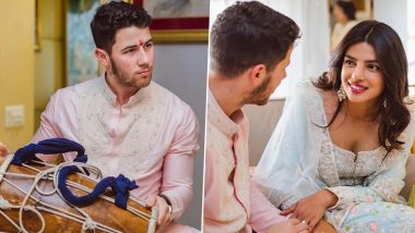 Priyanka Chopra and Nick Jonas Can’t Take Their Eyes off Each Other in Unseen Pics From Their Pre-Wedding Festivities; ‘Jiju’ Plays Dhol (See Pics)