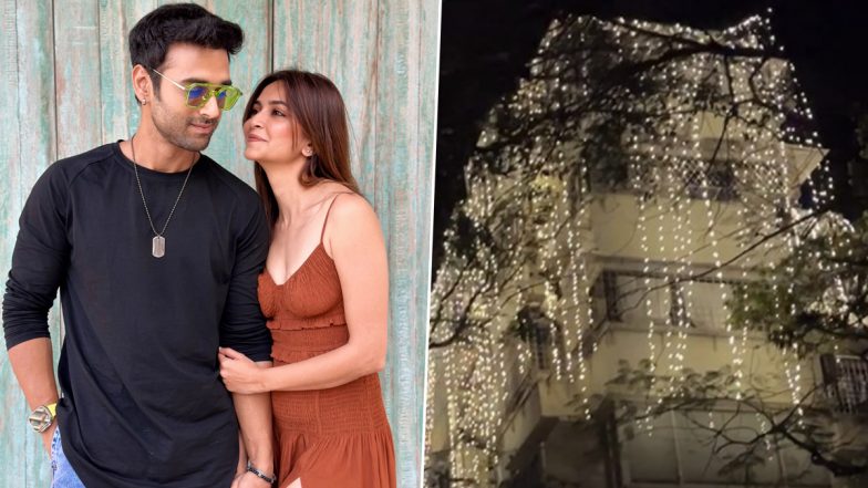 Pulkit Samrat and Kriti Kharbanda’s House Is Beautifully Lit Up With Lights Ahead of Their Delhi Wedding (Watch Video)