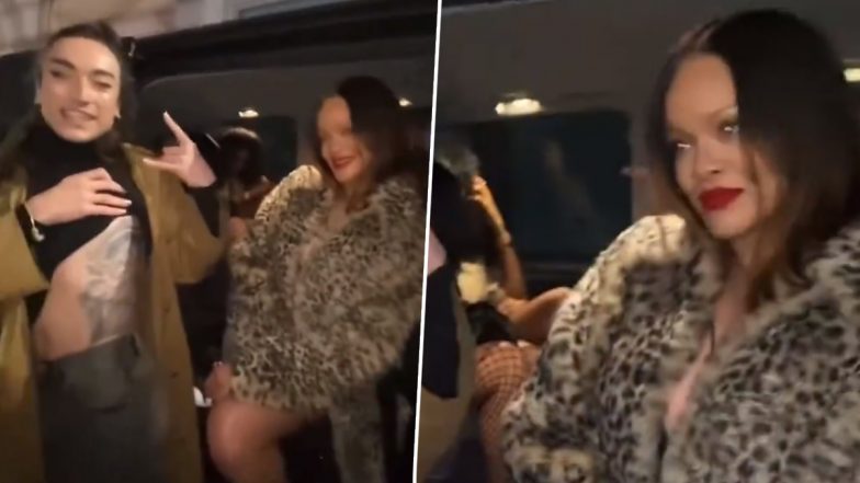 Rihanna’s Devoted Fan in Milan Proudly Displays Tribute Tattoo While Clicking Pictures With the Singer (Watch Video)