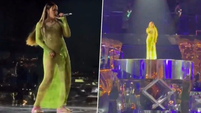 Anant Ambani and Radhika Merchant Pre-Wedding Celebrations Day 1: Rihanna Sets Stage on Fire With Her Electrifying Performance in a Green Bodycon Gown (Watch Videos)