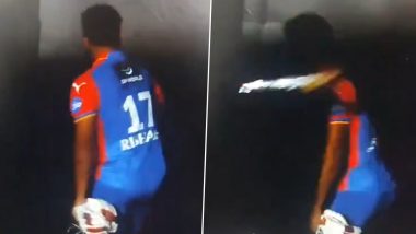 Rishabh Pant Smashes Bat Against Part of Sight Screen After Being Dismissed in RR vs DC IPL 2024, Video Goes Viral