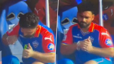 Rishabh Pant Frustrated After Being Dismissed Cheaply On His Return to Action During PBKS vs DC IPL 2024 Match, Video Goes Viral