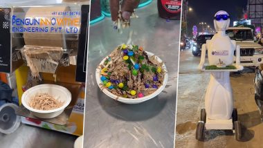 Video of Robot Serving Ice Gola to Customers at a Pop-Up Truck Café in Ahmedabad Goes Viral (Watch)