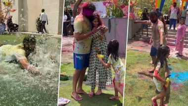 Rohit Sharma Celebrates Holi With Wife Ritika Sajdeh and Daughter Samaira After MI vs GT IPL 2024 Match, Video Goes Viral!