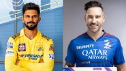 RCB vs CSK Live Score Updates of IPL 2024: Ruturaj Gaikwad Wins the Toss and Opts to Bowl First; Glenn Maxwell Replaces Will Jacks in Royal Challengers Bengaluru's Playing XI, Mitchell Santner Returns in Place of Moeen Ali For Chennai Super Kings