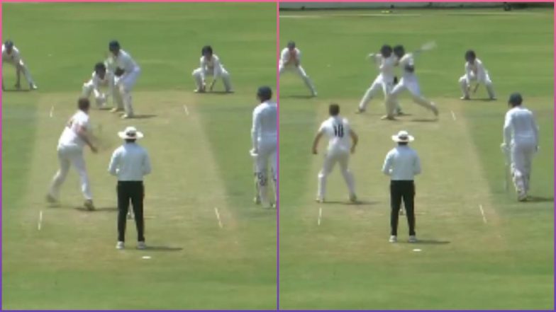 Rahul Dravid’s Son Samit Dravid Plays Cut Shot Like His Father During KSCA XI vs Lancashire, Video Goes Viral