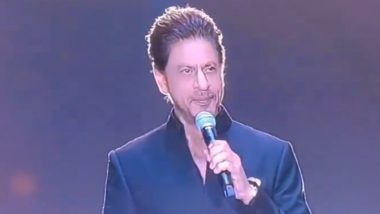 Shah Rukh Khan Wins Hearts With Gujarati Twist on Mohabbatein Dialogue at Anant Ambani and Radhika Merchant’s Pre-Wedding Celebration (Watch Video)