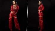 Gorgeous Shehnaaz Gill Sizzles in Red Netted Top With Fringes, and Coordinated Cutout Pant (View Pics)