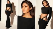 Shilpa Shetty Proves She Didn’t Come To Play, Slays the Fashion Game in a Black Cut-Out Gown at an Event (View Pics)