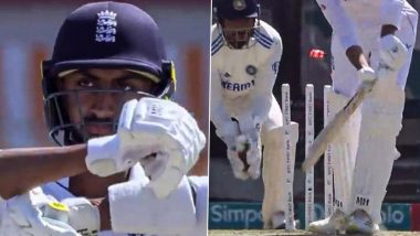 Shoaib Bashir Opts for DRS Despite Being Bowled By Ravindra Jadeja During IND vs ENG 5th Test 2024, Video Goes Viral