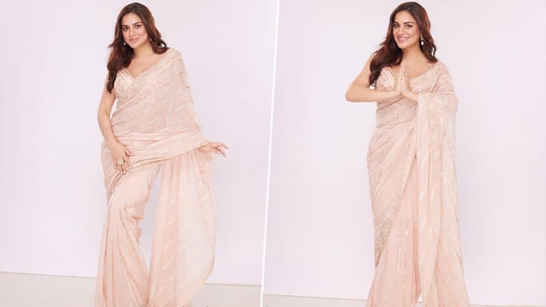 Shraddha Arya Wows in Serene Baby Pink Saree for Zee Rishtey Awards 2024 (View Pics)