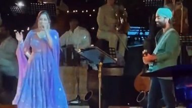 Anant Ambani and Radhika Merchant's Pre-Wedding: Shreya Ghoshal and Arijit Singh Enthrall the Guests With 'Mere Dholna' Live Performance at the Celebrations (Watch Video)