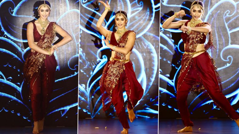 71st Miss World 2023 India Contestant Sini Shetty Gave a Power-Packed Performance in the Talent Round in a Traditional Maroon and Gold Outfit (View Pics and Videos)