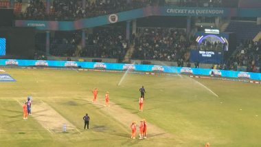 WPL 2024 Match Stopped After Sprinklers Started Showering Water Automatically at the Arun Jaitley Stadium Ground During MI-W vs GG-W (See Pic)